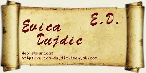 Evica Dujdić vizit kartica